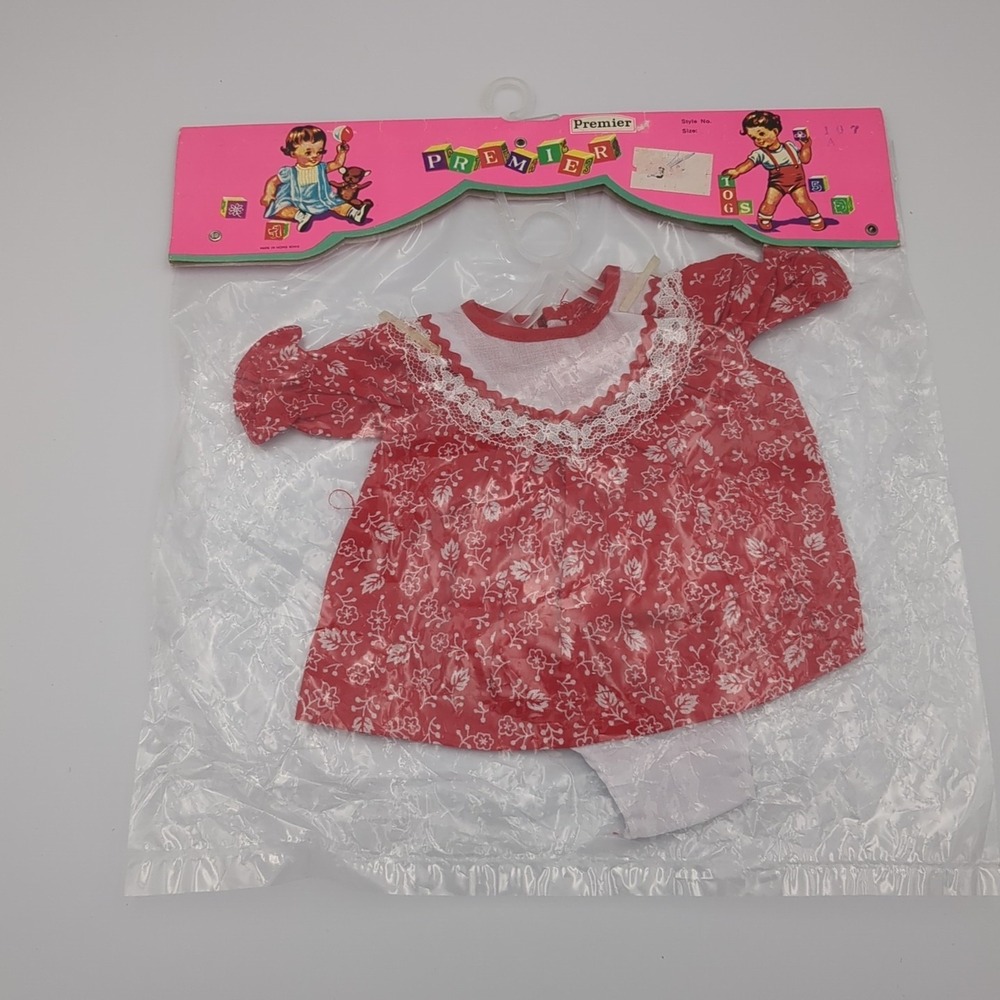 NEW Vintage PREMIER DOLL TOGS Large Baby‎ Doll Dress Red Gingham NRFP NEW!